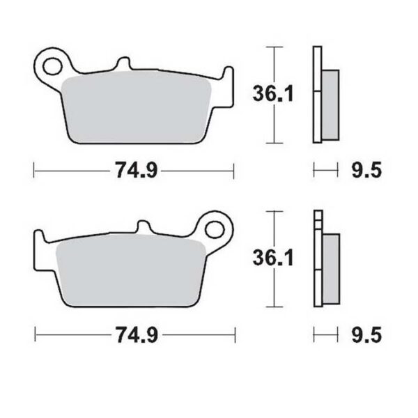 MMT Brake Pad Rear CR87-01 KX95-,, RM96-11 YZ+F98-02 TM 01-,-0