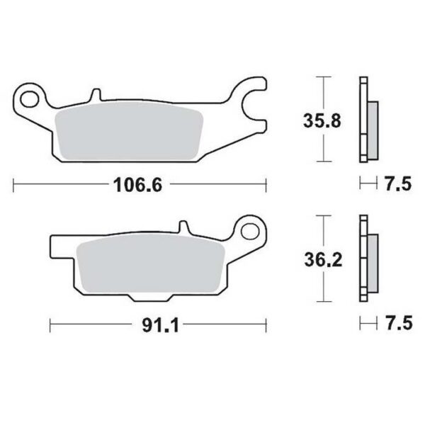 MMT Brake Pad Front YFM700 Grizzly 'Left'-0