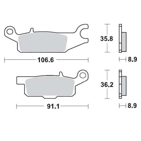 MMT Brake Pad Rear YFM700 Grizzly 'Left'-0